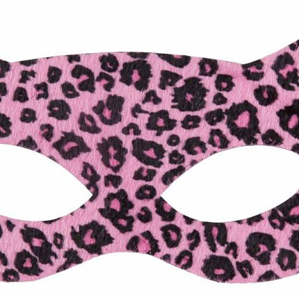 Feestbazaar Oogmasker roze luipaard