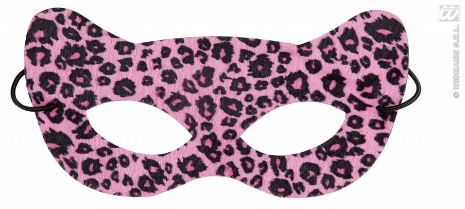 Feestbazaar Oogmasker roze luipaard