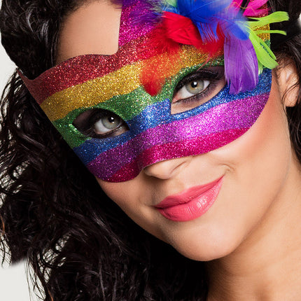 Feestbazaar Oogmasker Venetiaans Arcobaleno Rainbow