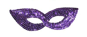 Feestbazaar Oogmasker Vlinder Pailletten Paars