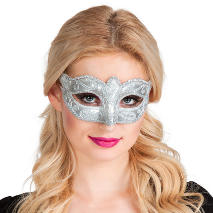 Feestbazaar Oogmasker Zilver Venice felina