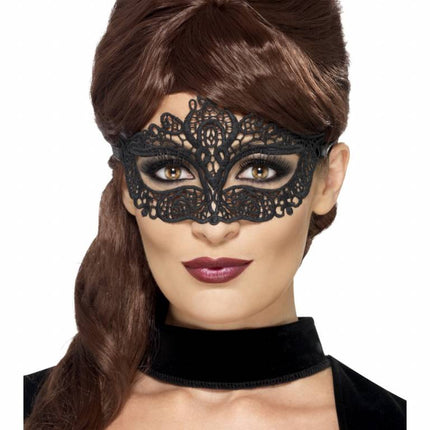 Feestbazaar Oogmasker Zwart Kant