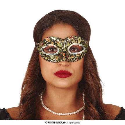 Feestbazaar Oogmasker Zwart/Goud Ilaria