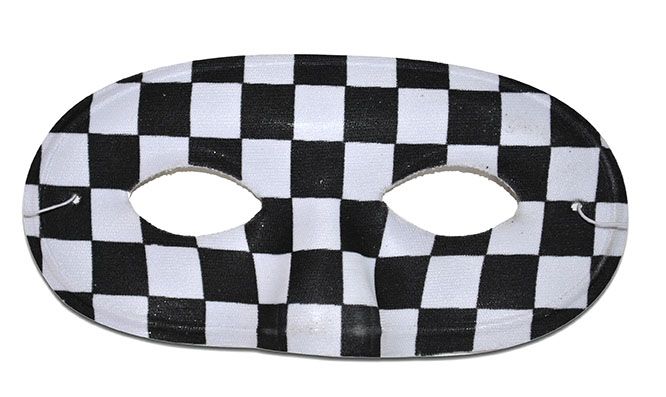 Feestbazaar Oogmasker zwart/wit geblokt