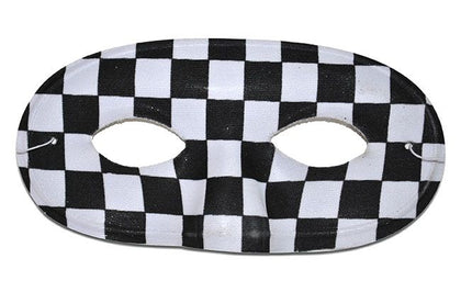 Feestbazaar Oogmasker zwart/wit geblokt