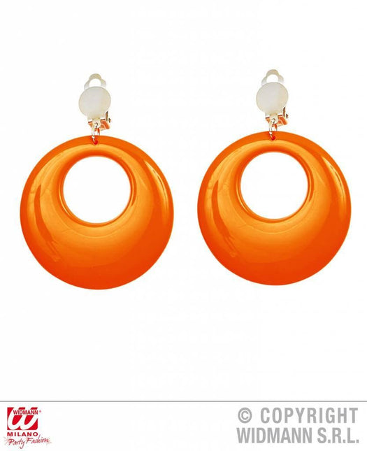 Feestbazaar Oorbellen neon oranje