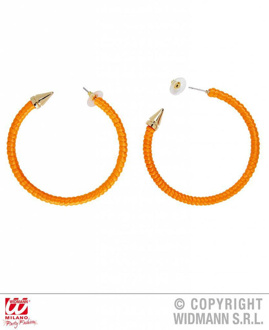 Feestbazaar Oorbellen neon oranje