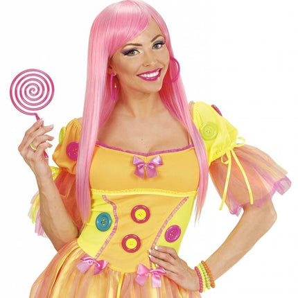 Feestbazaar Oorbellen neon roze