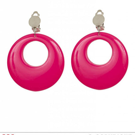 Feestbazaar Oorbellen neon roze