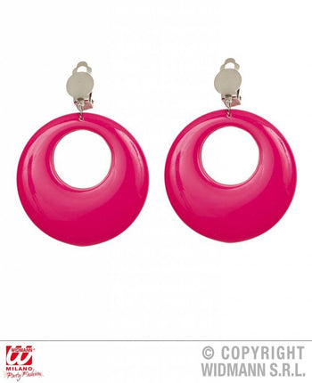 Feestbazaar Oorbellen neon roze