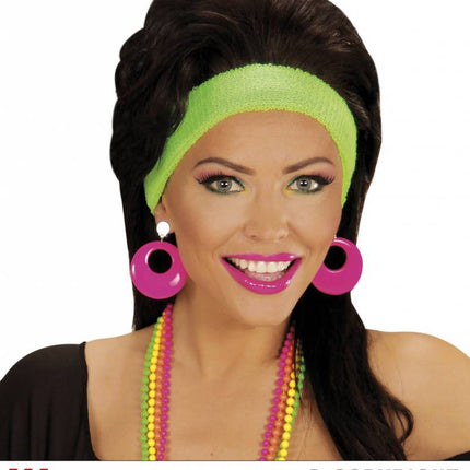 Feestbazaar Oorbellen neon roze