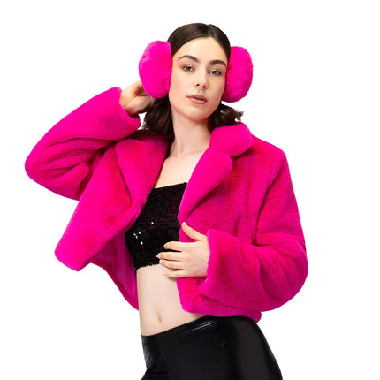 Feestbazaar Oorwarmers Dames Fluffy Pink