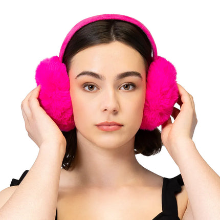 Feestbazaar Oorwarmers Dames Fluffy Pink