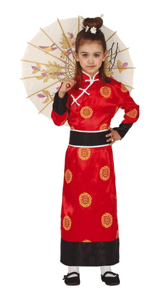 Feestbazaar Oosterse Kimono Kostuum Meisje Rood