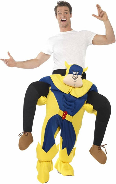 Feestbazaar Op de rug van Bananaman kostuum