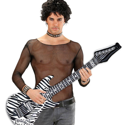 Feestbazaar Opblaas Gitaar Zebra print 105cm