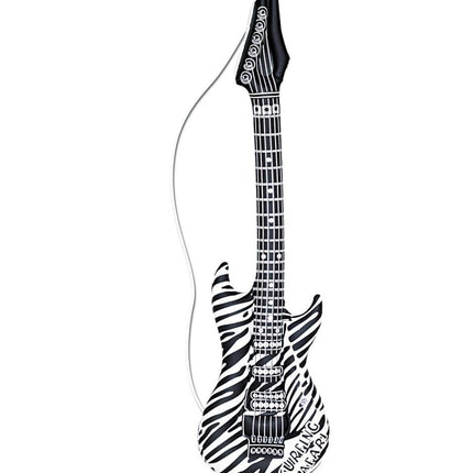 Feestbazaar Opblaas Gitaar Zebra print 105cm