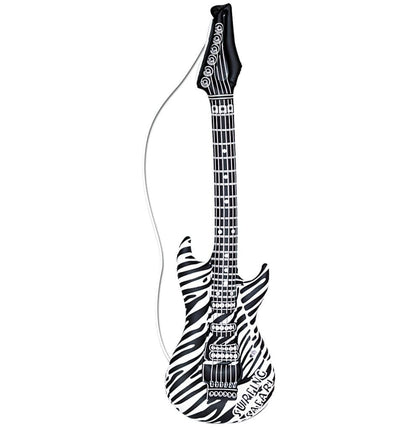 Feestbazaar Opblaas Gitaar Zebra print 105cm
