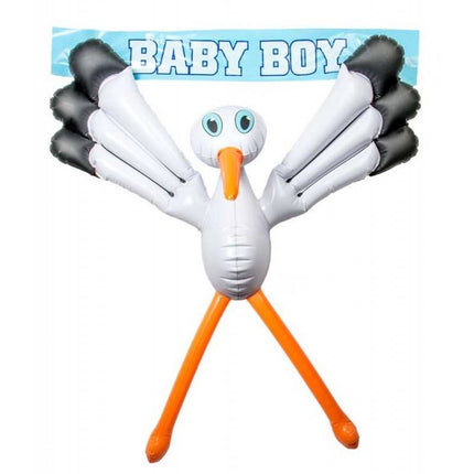 Feestbazaar Opblaas Ooievaar Jongen / Meisje - 75 cm