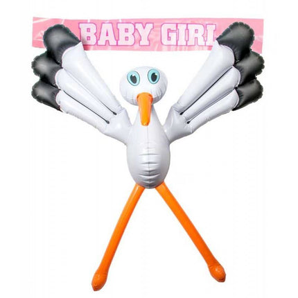 Feestbazaar Opblaas Ooievaar Jongen / Meisje - 75 cm