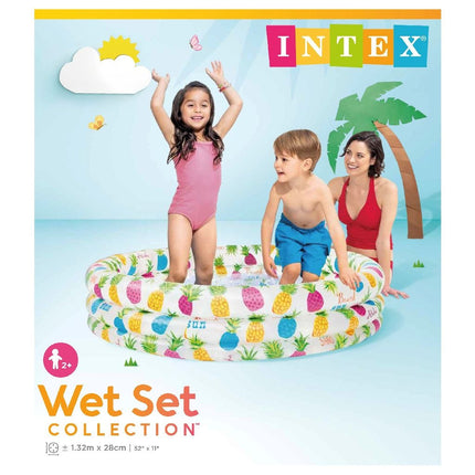 Feestbazaar Opblaas Zwembad Ananas print Intex (132x28cm)