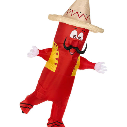 Feestbazaar Opblaasbaar Mexicaans Hete Chili Pepper Kostuum
