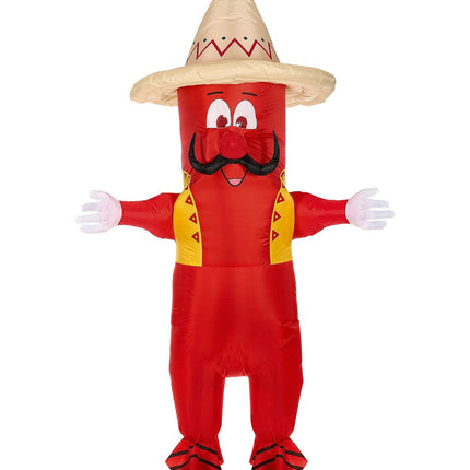 Feestbazaar Opblaasbaar Mexicaans Hete Chili Pepper Kostuum