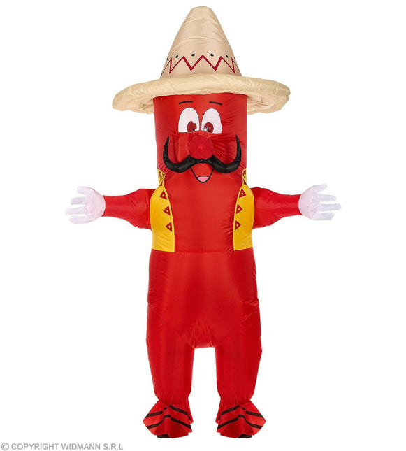 Feestbazaar Opblaasbaar Mexicaans Hete Chili Pepper Kostuum
