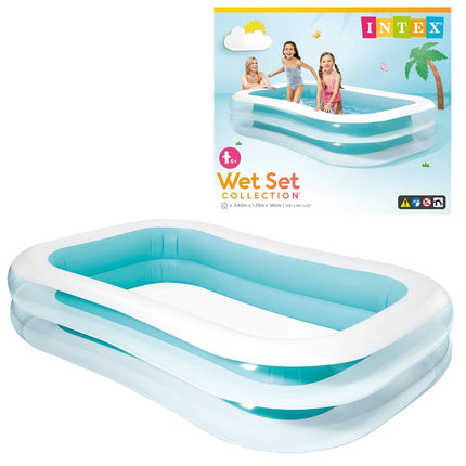Feestbazaar Opblaasbad Rechthoek Family Wet Set (262x175x56)
