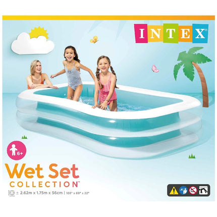 Feestbazaar Opblaasbad Rechthoek Family Wet Set (262x175x56)