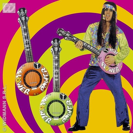 Feestbazaar Opblaasbare Flower Power Banjo