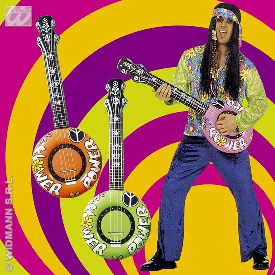 Feestbazaar Opblaasbare Flower Power Banjo