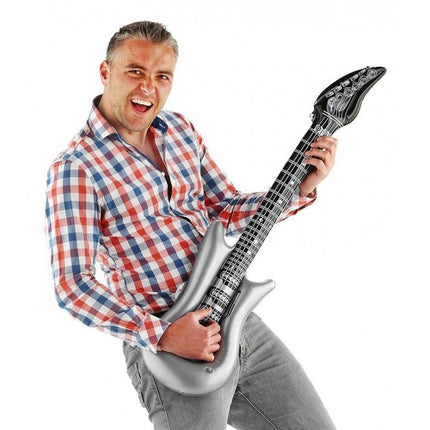 Feestbazaar Opblaasbare gitaar zilver