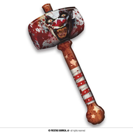 Feestbazaar Opblaasbare Hamer Killer Clown (90cm)