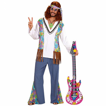 Feestbazaar Opblaasbare hippie gitaar 105 cm