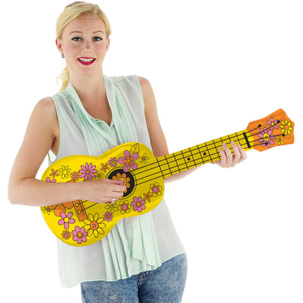 Feestbazaar Opblaasbare Hippie Ukelele (80cm)
