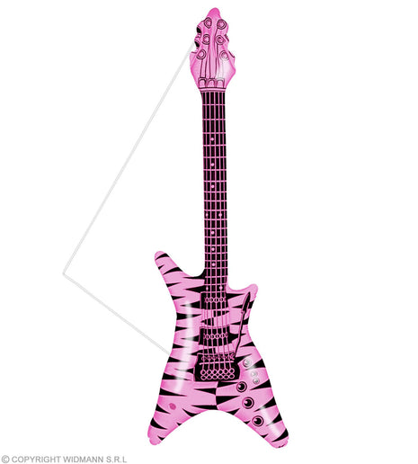 Feestbazaar Opblaasbare rock gitaar roze