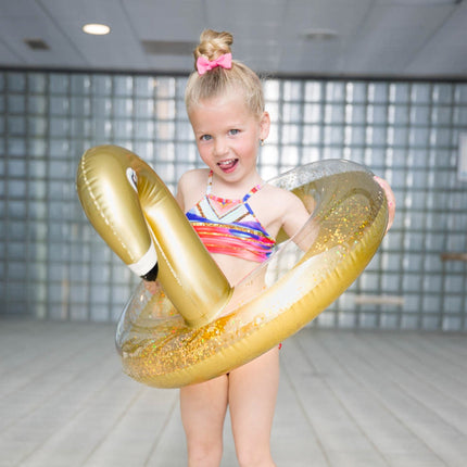 Feestbazaar Opblaasbare Zwemband Glitter Zwaan Kind