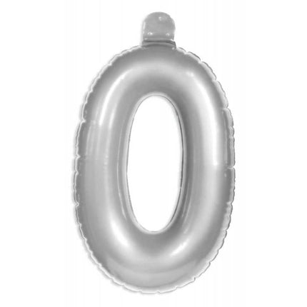 Feestbazaar Opblaascijfer 0 zilver
