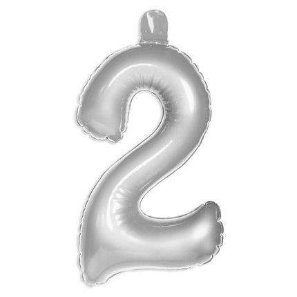 Feestbazaar Opblaascijfer 2 Zilver