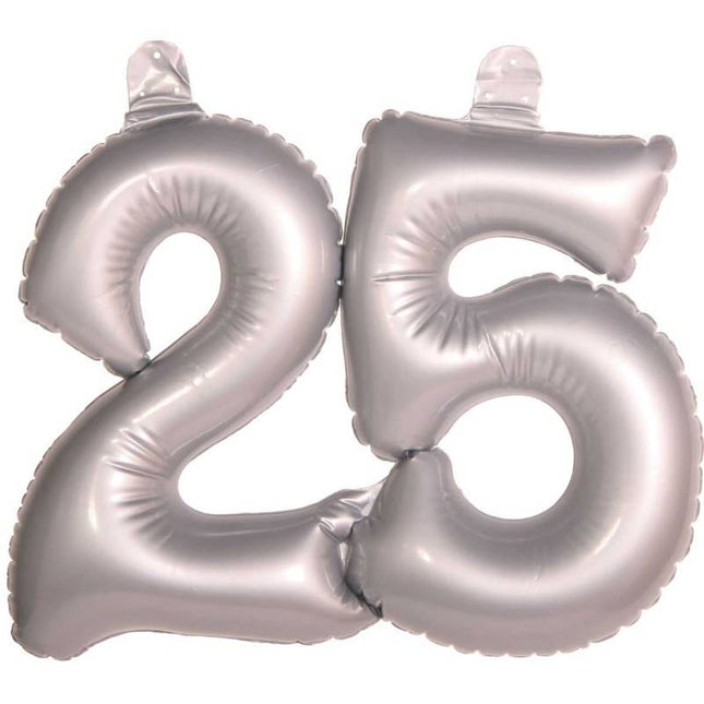 Feestbazaar Opblaascijfer 25 Zilver
