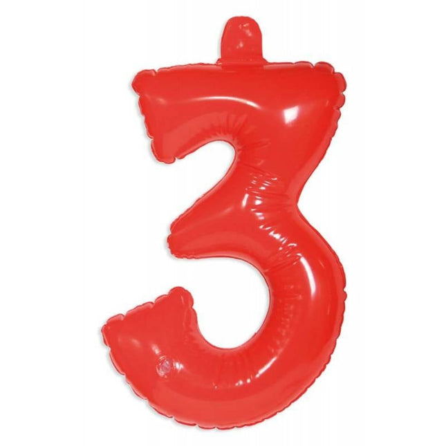 Feestbazaar Opblaascijfer 3 Rood