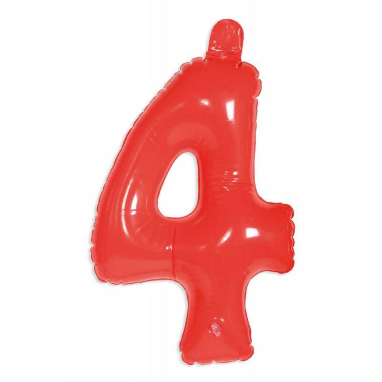 Feestbazaar Opblaascijfer 4 rood