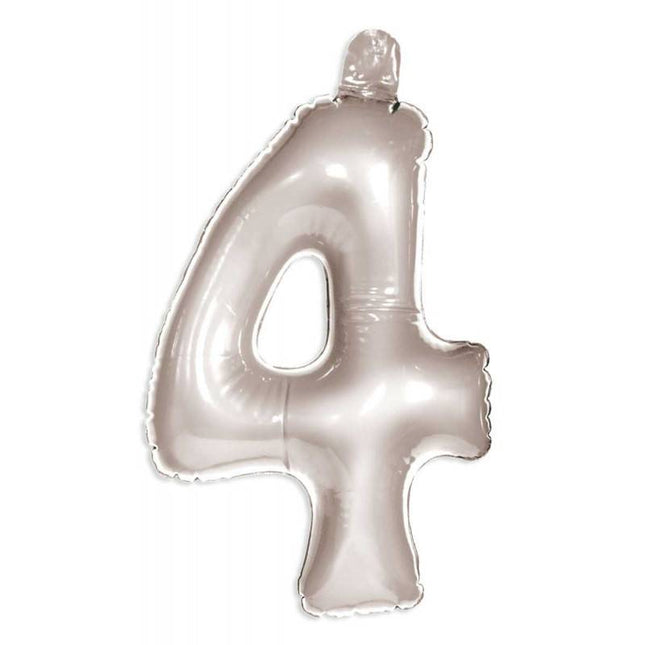 Feestbazaar Opblaascijfer 4 zilver