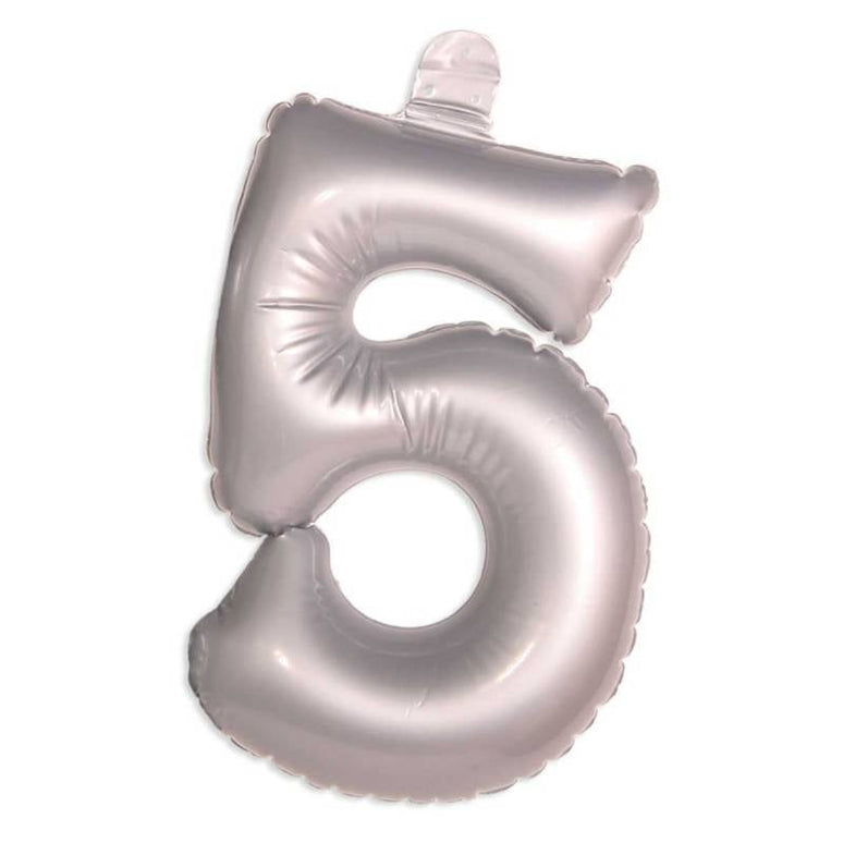 Feestbazaar Opblaascijfer 5 zilver