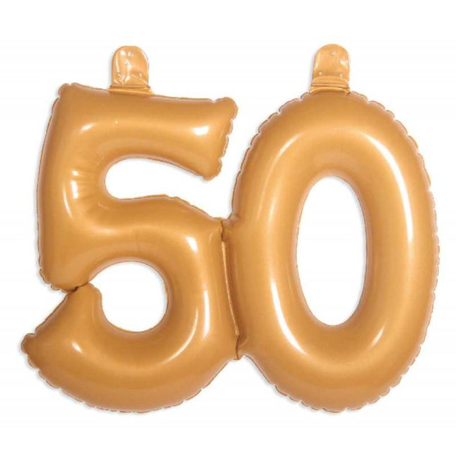 Feestbazaar Opblaascijfer 50 goud