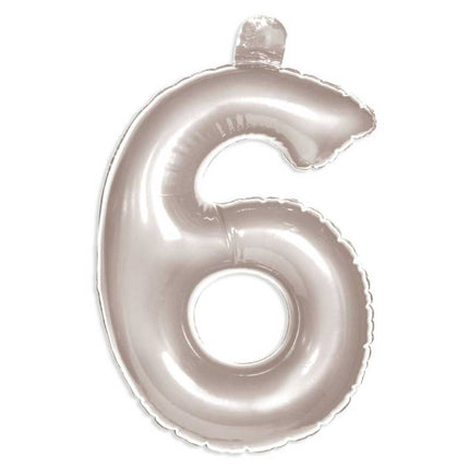 Feestbazaar Opblaascijfer 6 zilver