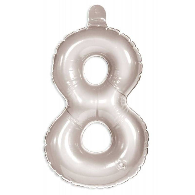 Feestbazaar Opblaascijfer 8 zilver