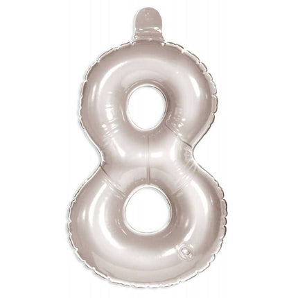 Feestbazaar Opblaascijfer 8 zilver