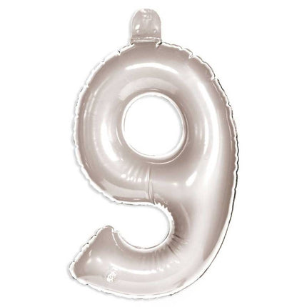 Feestbazaar Opblaascijfer 9 zilver